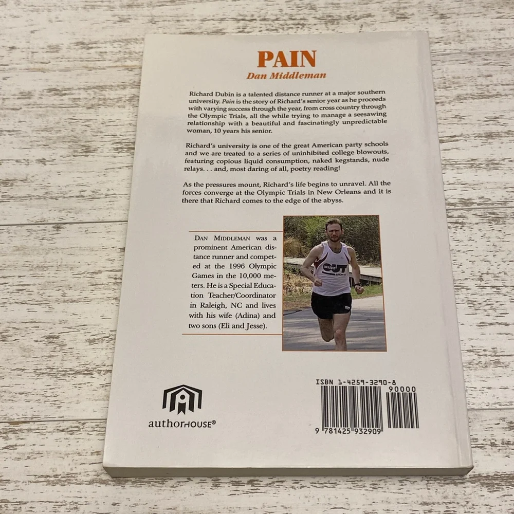 Pain A Novel By Dan Middleman Paperback Cross Country Running Olympic Fiction